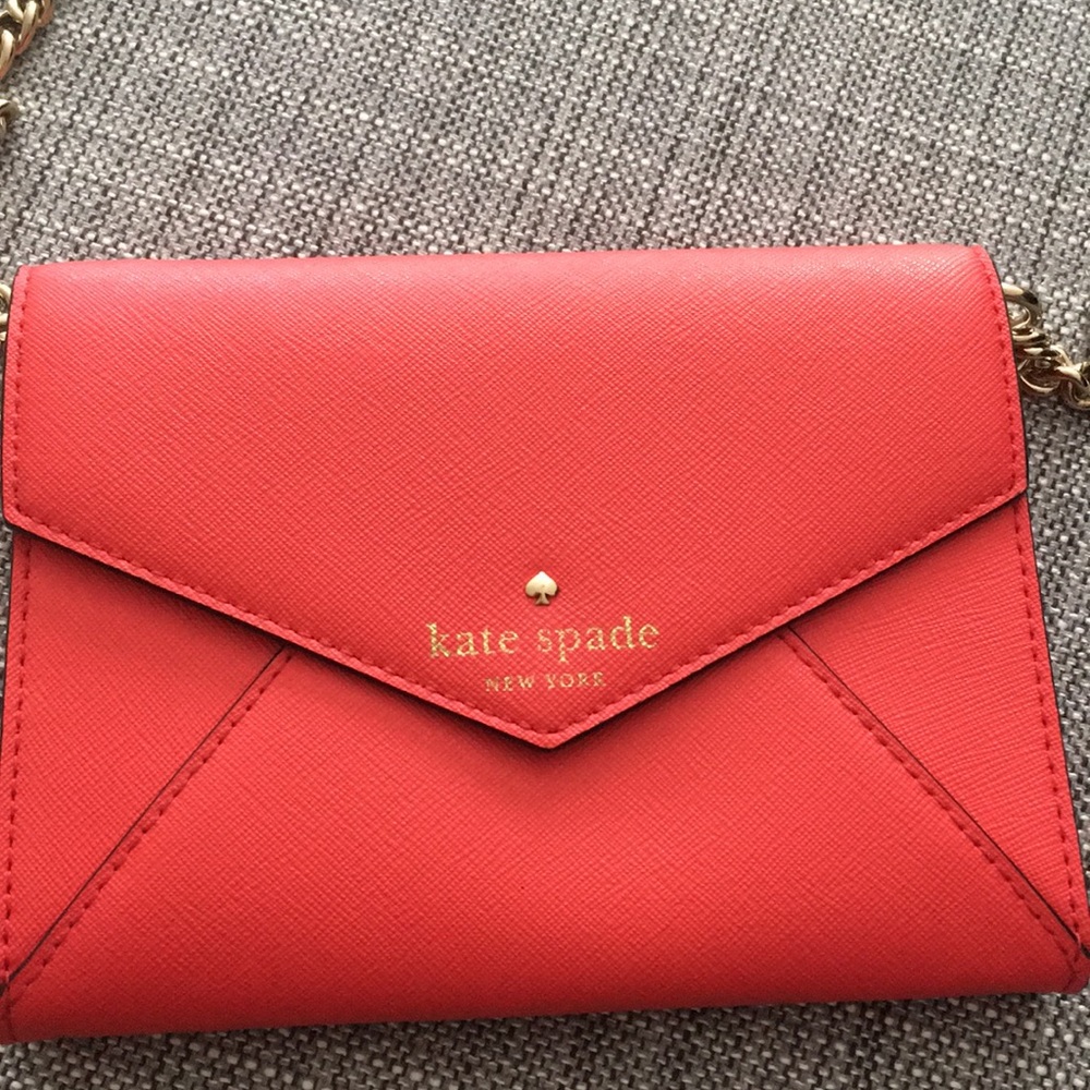 Kate Spade Envelope Crossbody—candy apple red